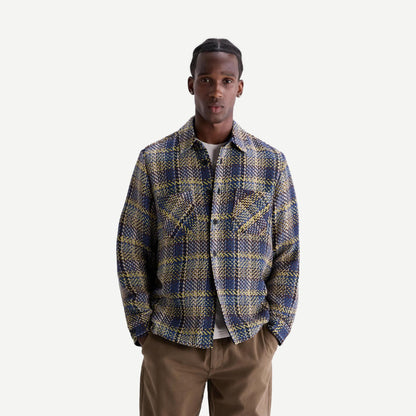 Whiting Overshirt Grain Check - Blue/Multi - Galvanic.co