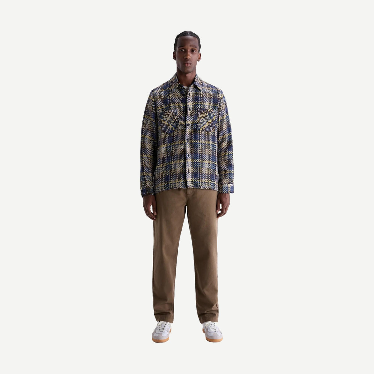 Whiting Overshirt Grain Check - Blue/Multi - Galvanic.co