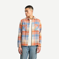 Whiting Overshirt - Pike Check Orange/Blue - Galvanic.co