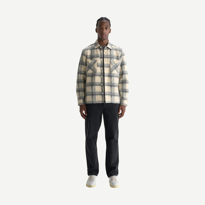 Whiting Overshirt Ash Wool Blend - Ecru/Grey - Galvanic.co