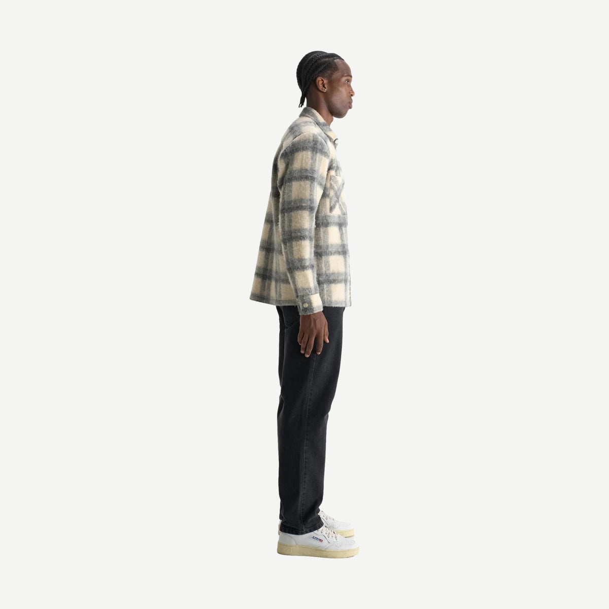 Whiting Overshirt Ash Wool Blend - Ecru/Grey - Galvanic.co