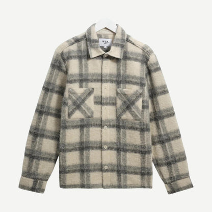 Whiting Overshirt Ash Wool Blend - Ecru/Grey - Galvanic.co
