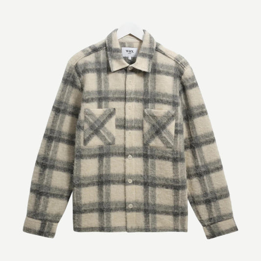 Whiting Overshirt Ash Wool Blend - Ecru/Grey - Galvanic.co