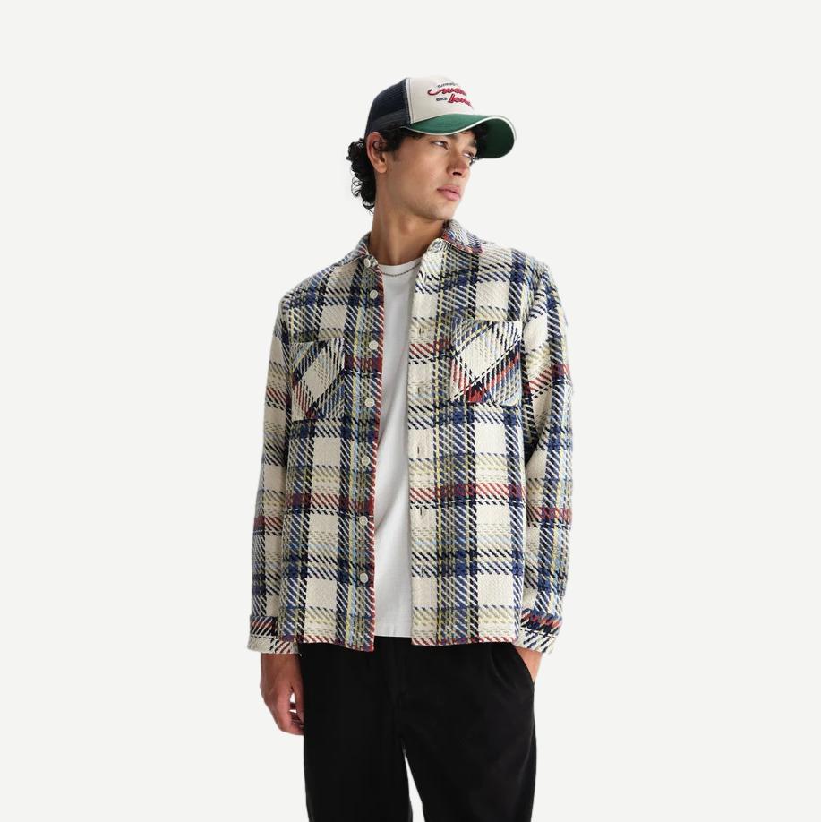 Whiting Overshirt Jazz Weave - Ecru/Multi - Galvanic.co