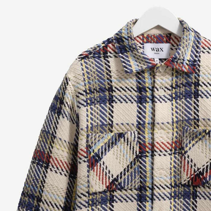 Whiting Overshirt Jazz Weave - Ecru/Multi - Galvanic.co
