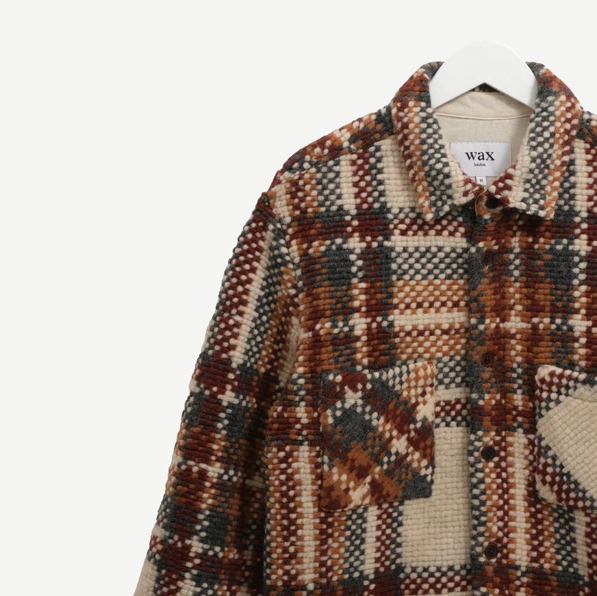 Whiting Overshirt Wool Blend Bobble - Ecru Multi - Galvanic.co