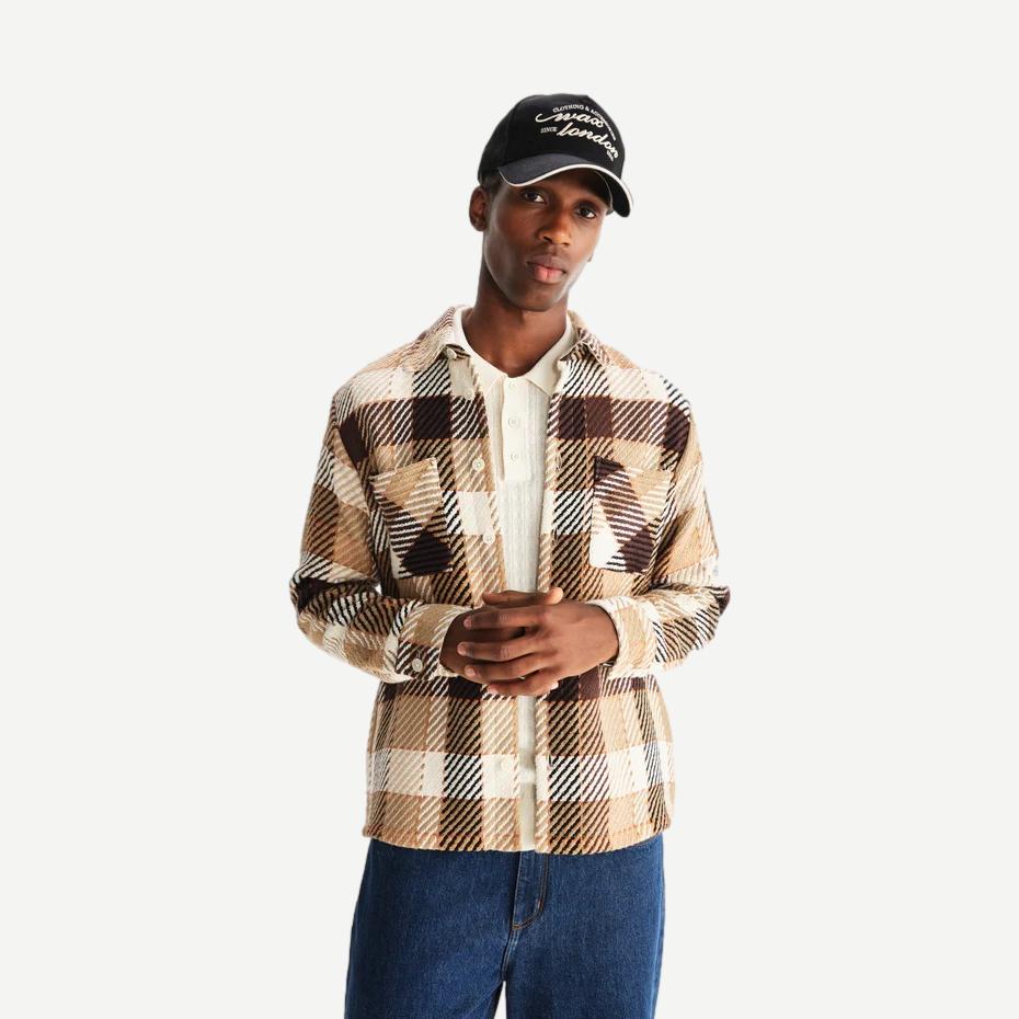 Whiting Overshirt Pike Check - Natural/Brown - Galvanic.co
