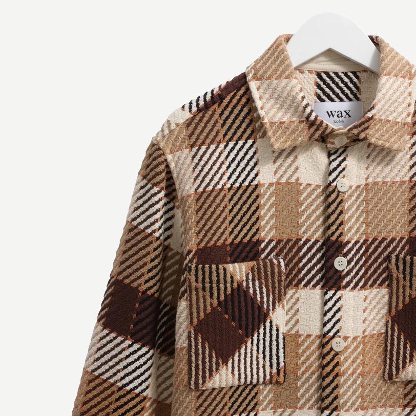 Whiting Overshirt Pike Check - Natural/Brown - Galvanic.co