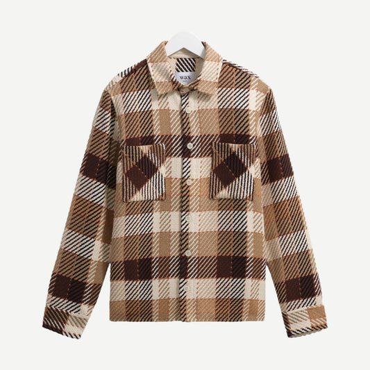 Whiting Overshirt Pike Check - Natural/Brown - Galvanic.co