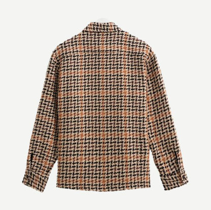 Whiting Overshirt Houndstooth Weave - Natural - Galvanic.co