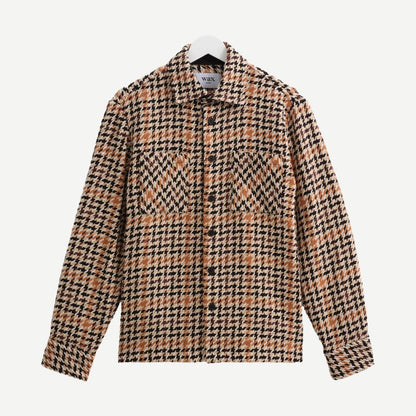 Whiting Overshirt Houndstooth Weave - Natural - Galvanic.co