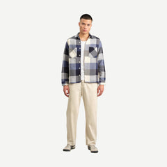 Whiting Overshirt - Block Check Navy/Ecru - Galvanic.co