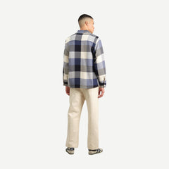 Whiting Overshirt - Block Check Navy/Ecru - Galvanic.co