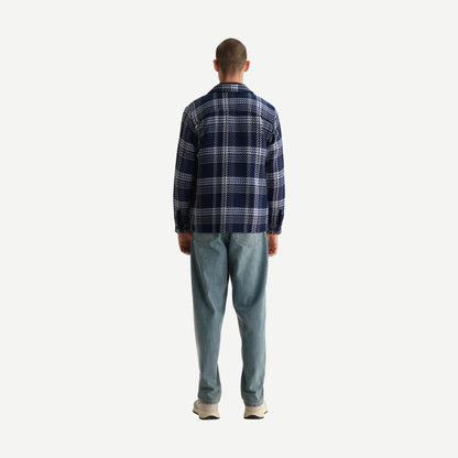 Whiting Overshirt Plaid Weave - Navy/Ecru - Galvanic.co