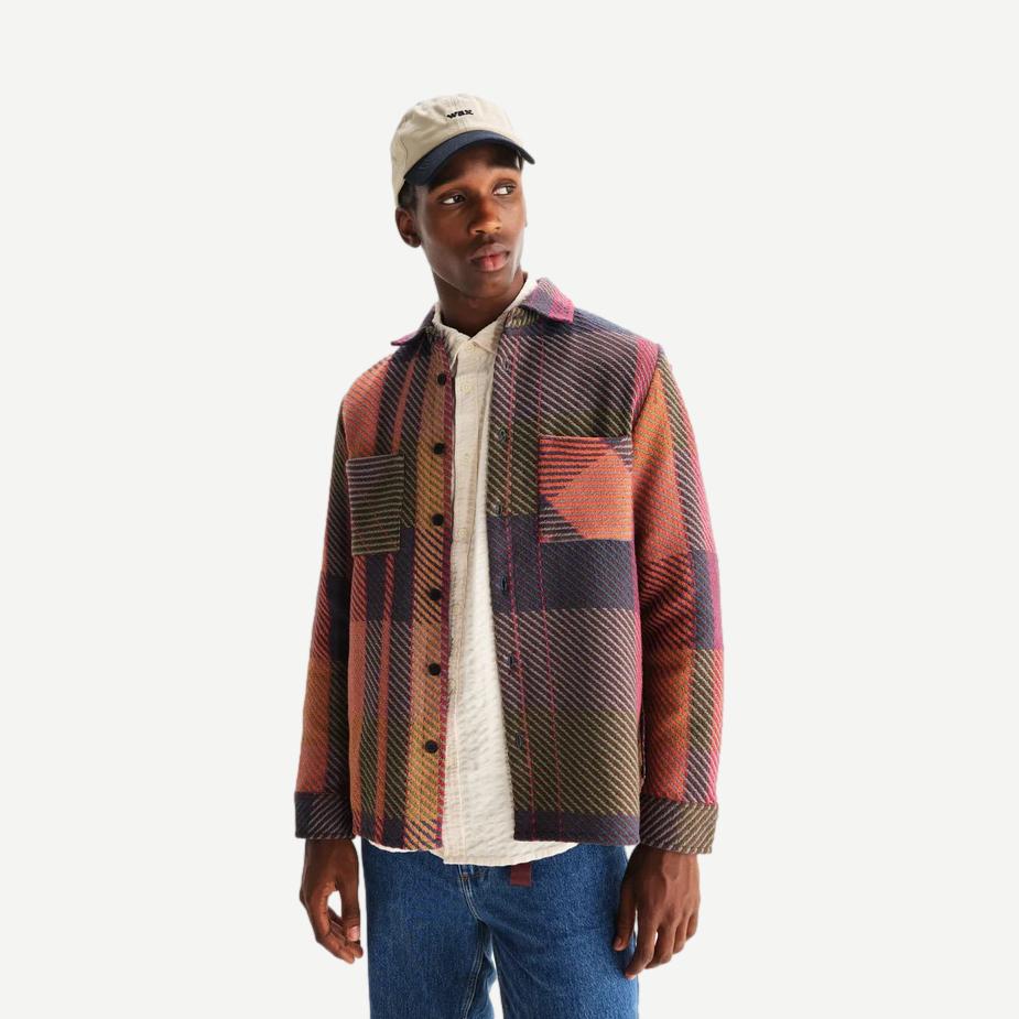 Whiting Overshirt Tempo Check - Orange Multi - Galvanic.co
