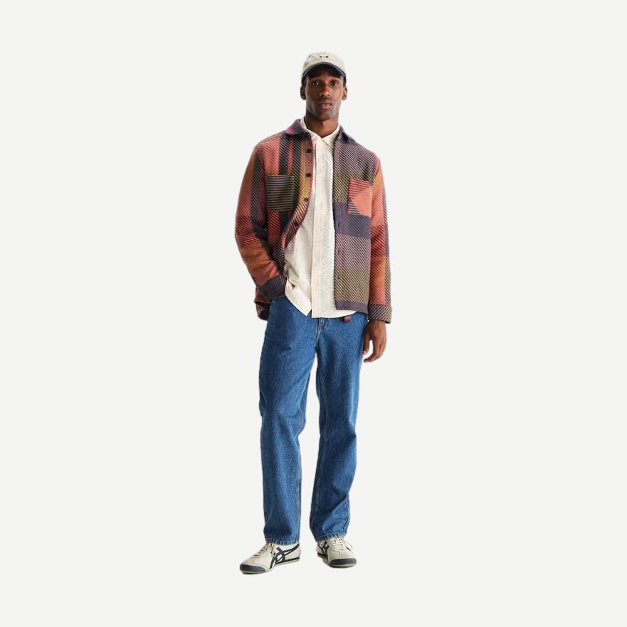 Whiting Overshirt Tempo Check - Orange Multi - Galvanic.co