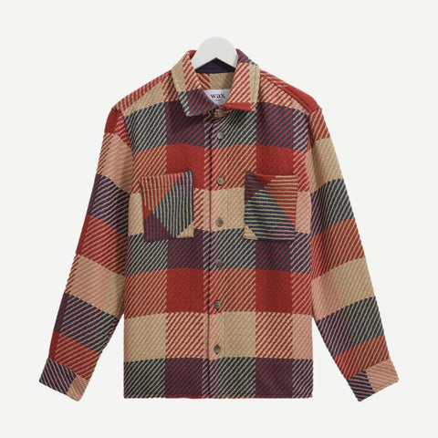 Whiting Overshirt - Block Check Red/Multi - Galvanic.co