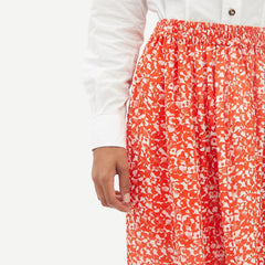 Floral-Print A-Line Skirt - Orange - Galvanic.co