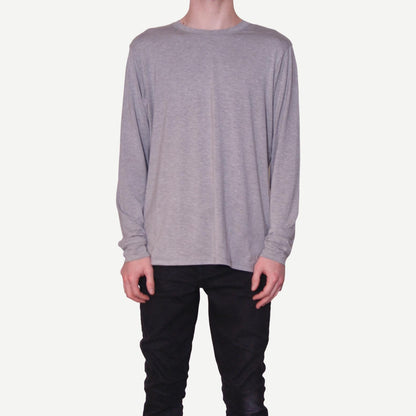 Core Dual Blend Long Sleeve Tee in Heather Grey - Galvanic.co