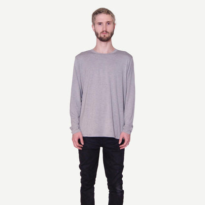 Core Dual Blend Long Sleeve Tee in Heather Grey - Galvanic.co