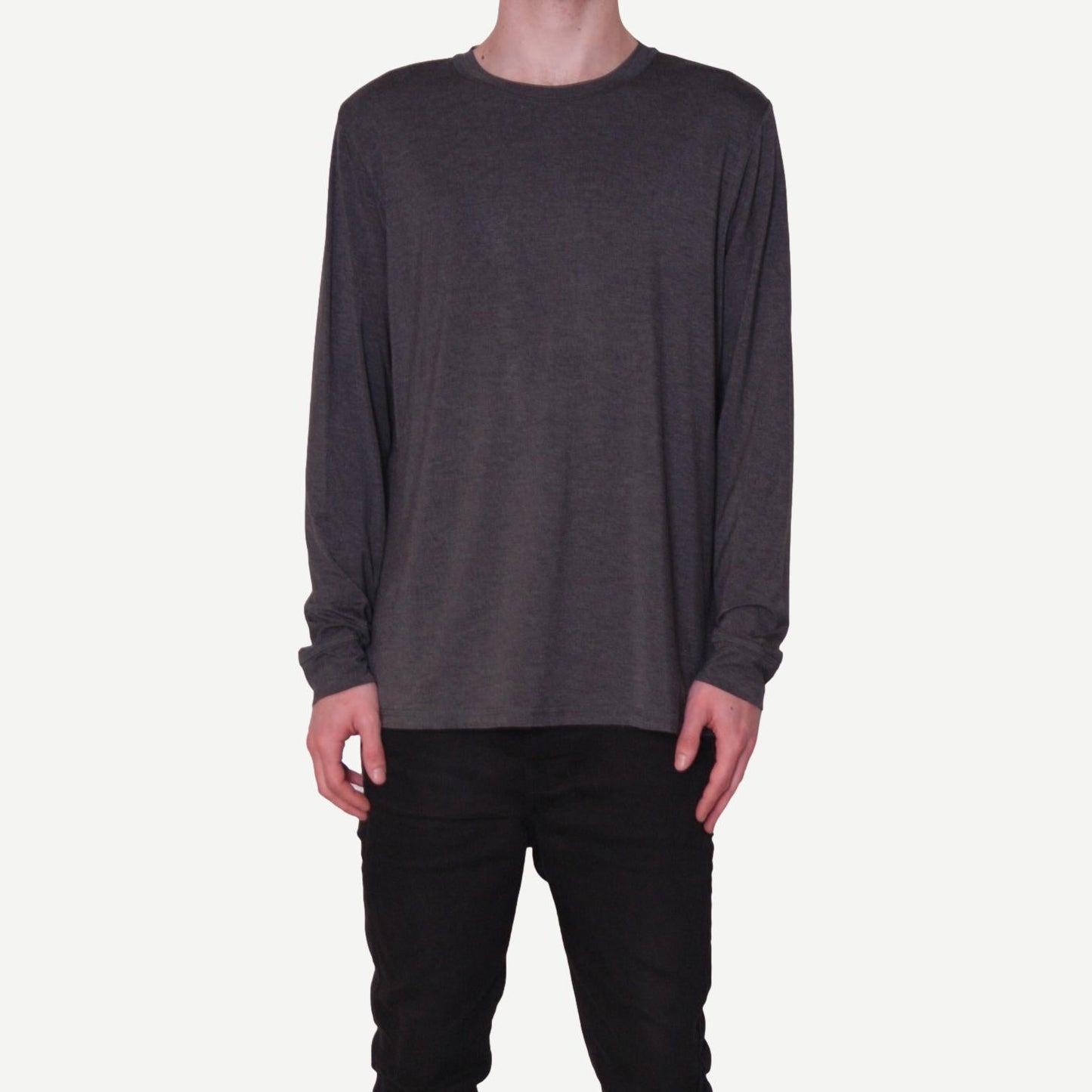 Core Dual Blend Long Sleeve Tee in Charcoal - Galvanic.co