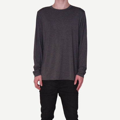 Core Dual Blend Long Sleeve Tee in Charcoal - Galvanic.co