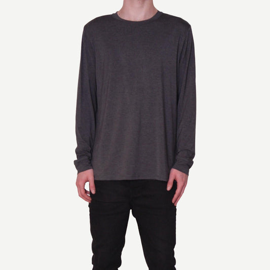 Core Dual Blend Long Sleeve Tee in Charcoal - Galvanic.co