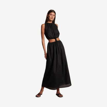 Zeta Midi Dress - Black - Galvanic.co