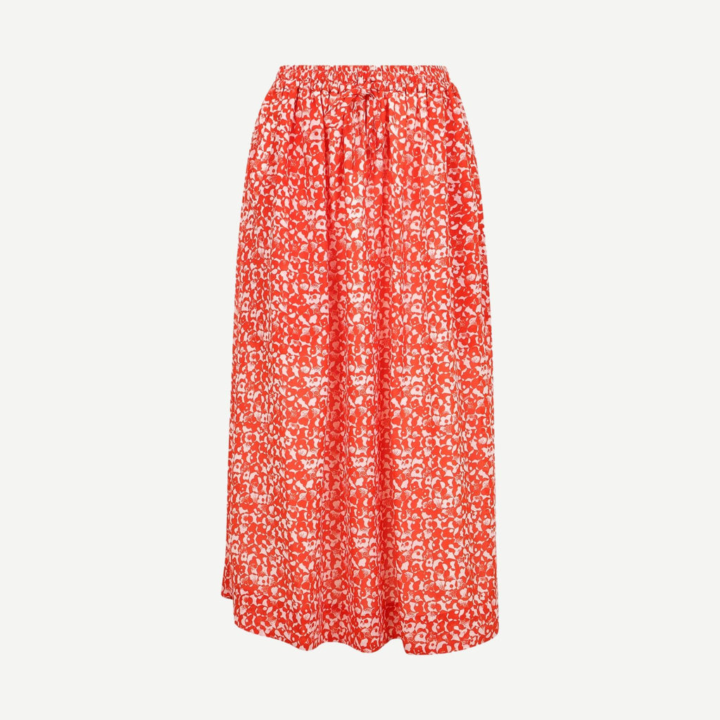 Floral-Print A-Line Skirt - Orange - Galvanic.co