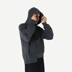 Cable Knit Reconstructed Hoodie - Washed Black - Galvanic.co