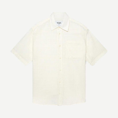 Drum Shirt Window Check Cotton - White - Galvanic.co