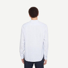 Linen Stripe L/S Button Down - Rivera/Off White - Galvanic.co